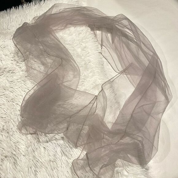 NEW MGNY by Mori Lee Beaded Lace Illusion Neck A-Line Maxi Dress Gown in Dusty L - Picture 11 of 12